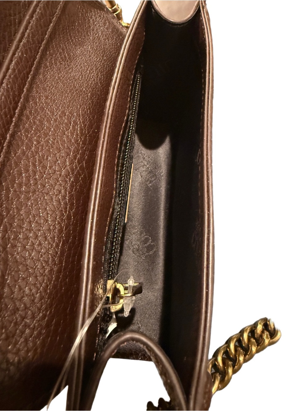 Versace Jeans Collection Dark Brown Leather Bag Gold Hardware Crossbody Mini - Picture 6 of 7